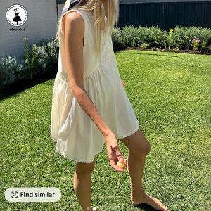 Sleeveless Pastel Yellow Eyelet Mini Dress - Casual Summer Style